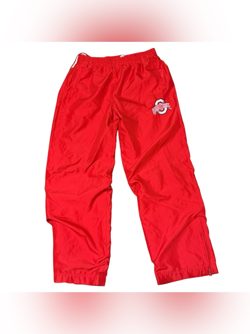Ohio State Buckeyes Sweatpants Windbreaker Mens Large Red Athletic Track Vtg